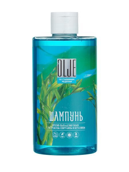 OLJE Натуральный шампунь против выпадения волос с экстрактом концентрата спирулины и кератина 450 мл в Ульяновске